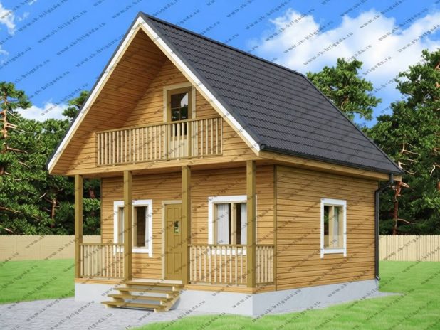 Дачный дом 6х7 с террасой под ключ