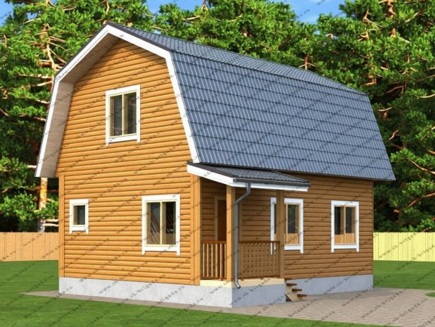 Небольшой дом из бруса с мансардой под ключ