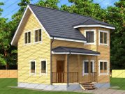 Дом из бруса 7х8 с эркером и санузлом