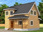 Дом из бруса с двумя террасами