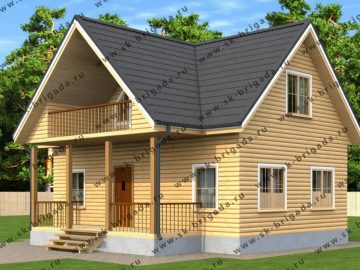 Дом из бруса 8х9 с мансардой