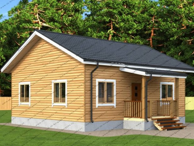 Одноэтажный дом из бруса 9х9 под ключ