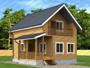 Дом с баней 7 на 8 из бруса