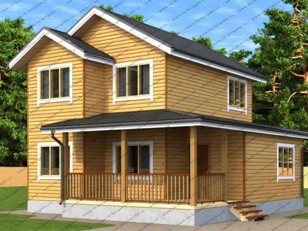 Двухэтажный дом 8х8 с 4 спальнями под ключ