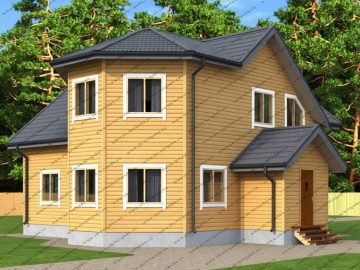 Двухэтажный дом 11 на 12 из бруса