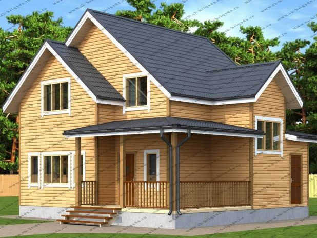 Дом из бруса 9 на 10 с эркером и 3 спальнями под ключ