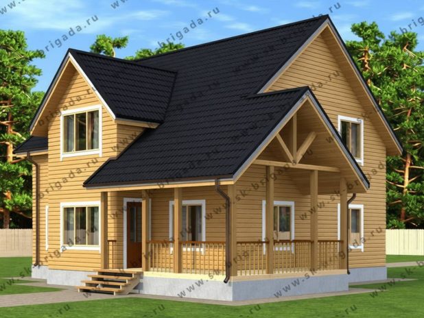 Деревянный сруб дома 10х10 из бруса под ключ