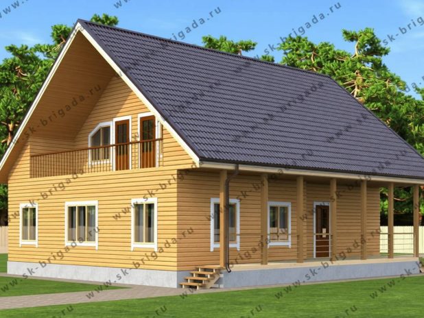 Проект двухэтажного дома 10 на 13 из бруса под ключ