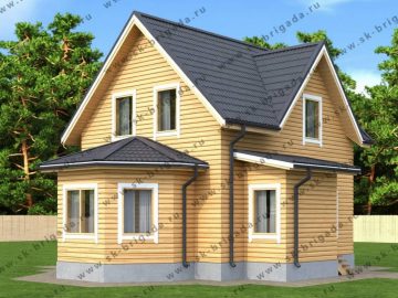 Дом из бруса 6 на 9 с эркером