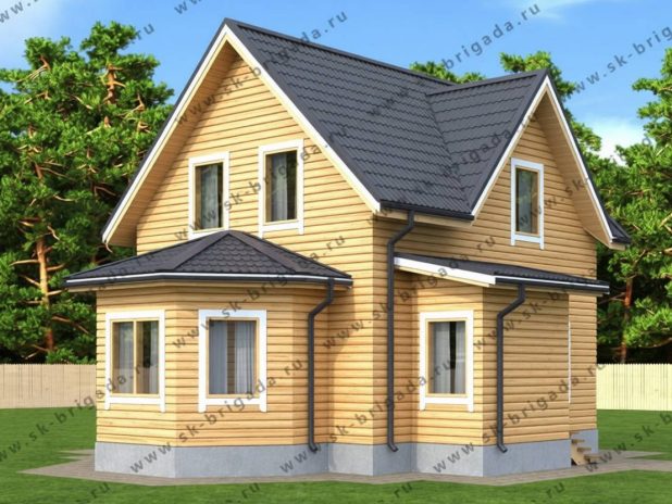 Проект дома 6 на 9 с эркером под ключ