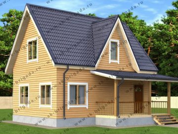 Сруб дома 6х8 из бруса с мансардой
