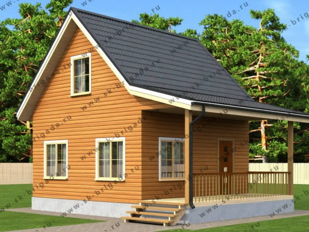Садовый домик 6х6 с террасой под ключ