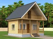 Дом 6х6 с балконом и террасой