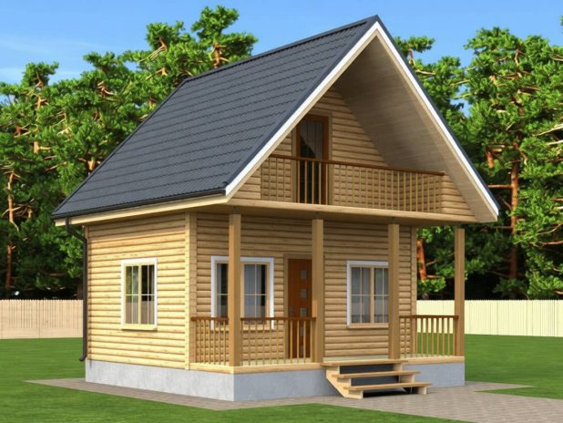 Дом 6х6 с балконом и террасой под ключ