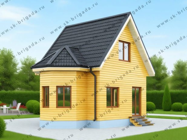 Брусовой дом 6 на 7 из калиброванного бруса под ключ
