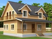 Дом 7х9 из бруса с мезонином