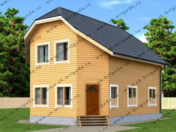 Двухэтажный деревянный дом с верандой под ключ