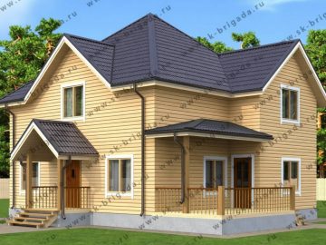 Двухэтажный дом 9 на 11 из бруса