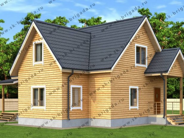Одноэтажный дом из бруса 10х12 с мансардой под ключ