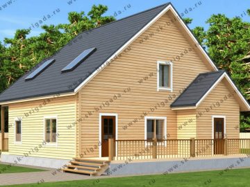 Дом из бруса 10 на 11 с мансардой