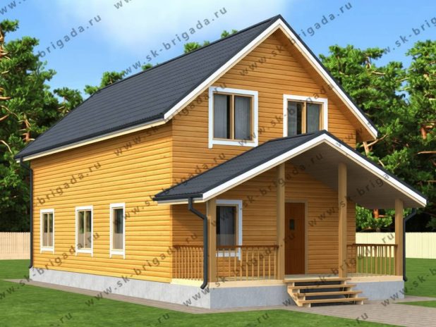 Двухэтажный дом 6 на 12 из бруса под ключ