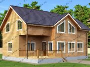 Дом из бруса с мансардными окнами