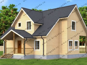 Деревянный дом с баней под одной крышей