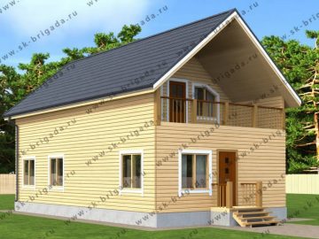 Дом 6х12 с внутренним балконом