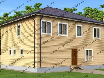 Двухэтажный дом из бруса 10х12