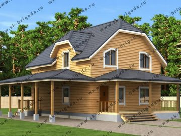 Дом из бруса 8х10 с гаражом