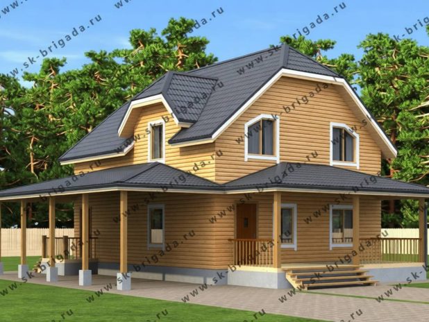 Дом из бруса 8х10 с гаражом под ключ