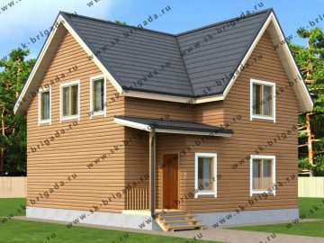 Дом из бруса с крыльцом