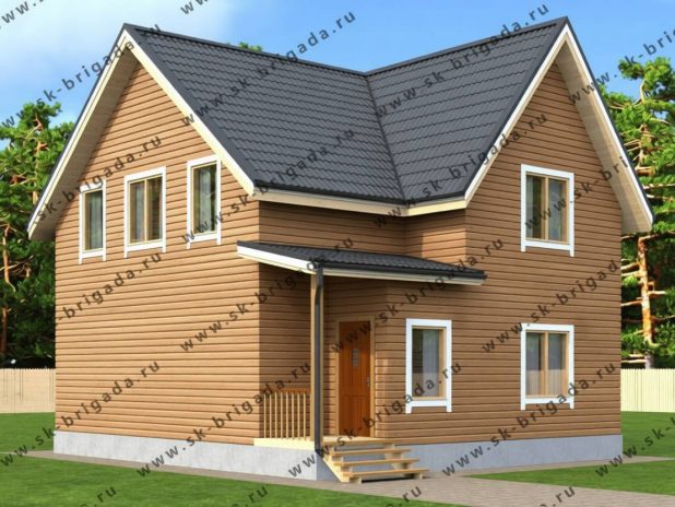 Дом из бруса с крыльцом под ключ
