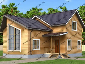 Дома из бруса с большой кухней гостиной