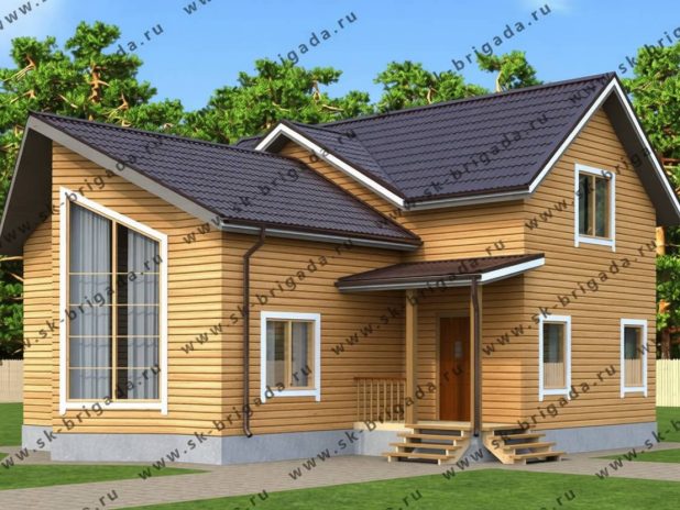 Проект дома с большой кухней гостиной под ключ