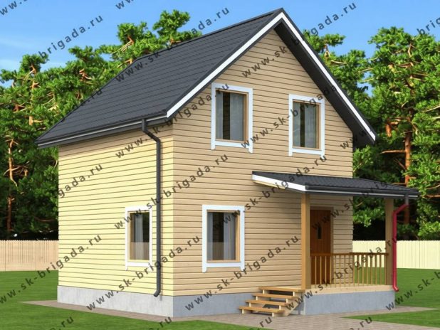 Дом из бруса 6 на 6 в полтора этажа под ключ