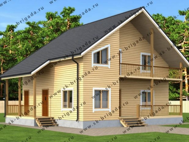 Дом — баня из бруса с мансардой под ключ