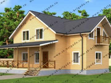 Дом из бруса 2 этажа 2 санузла