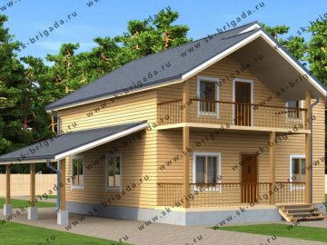 Жилой дом из бруса 9х9 с гаражом