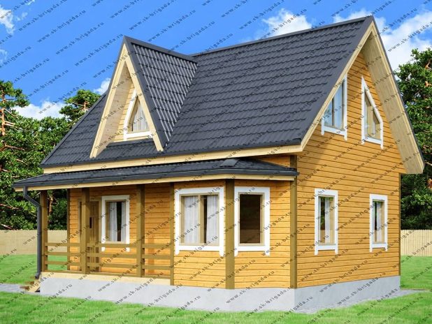 Дом из профилированного бруса 6х8 с кукушкой под ключ