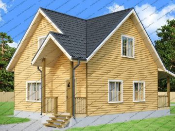 Дом из бруса 8х8 с мансардой