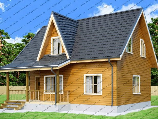 Двухэтажный дом 7 на 9,5 из бруса под ключ