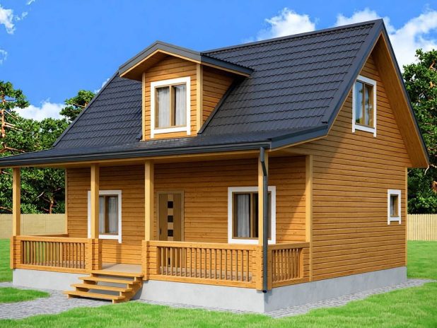 Дом из бруса 6х9 с террасой под ключ