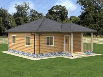 Одноэтажный дом 8х8 из профилированного бруса