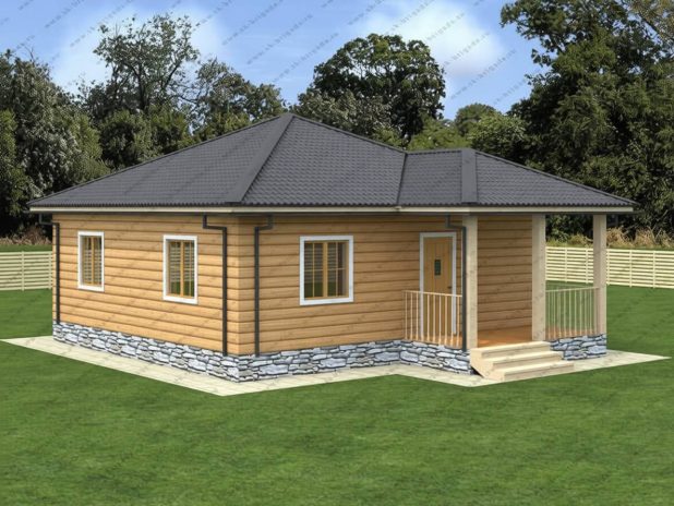 Одноэтажный дом 8х8 из профилированного бруса под ключ