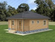 Одноэтажный дом 8х8 из бруса