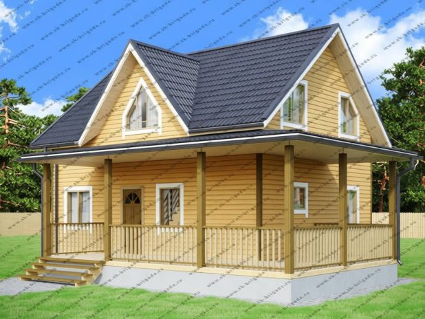 Дом с Г-образной террасой под ключ