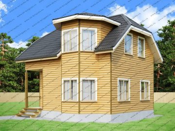 Коттедж 6 на 8 из бруса