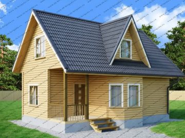 Дачный дом с мансардой 6х9