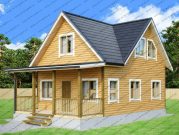 Деревянный дом 6х8 с верандой